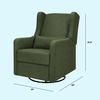 image:imageCarters Arlo Glider Recliner Nursery Chair  Water amp Stain Resistant Glider Rocking Chair for Nursery  GREENGUARD Gold FSC amp CertiPUR US Certified  Cozy Cream Swivel Rocker Recliner Chair  Glider Recliner Nursery Chair w 360 Swivel  GREENGUARD Gold amp FSC Certified Glider Rocking ChairPerformance Forest Green Linen