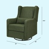 image:imageCarters Arlo Glider Recliner Nursery Chair  Water amp Stain Resistant Glider Rocking Chair for Nursery  GREENGUARD Gold FSC amp CertiPUR US Certified  Cozy Cream Swivel Rocker Recliner Chair  Glider Recliner Nursery Chair w 360 Swivel  GREENGUARD Gold amp FSC Certified Glider Rocking ChairPerformance Forest Green Linen