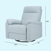 image:imageDavinci Suzy Recliner Glider w 360 Swivel Manual Cozy Cream Boucle  GREENGUARD Gold amp CertiPURUS Certified  Ultra Cozy Recliner Chair for Nursery amp Living Room  Manual ReclinerHeathered Blue