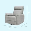 image:imageDavinci Suzy Recliner Glider w 360 Swivel Manual Cozy Cream Boucle  GREENGUARD Gold amp CertiPURUS Certified  Ultra Cozy Recliner Chair for Nursery amp Living Room  Manual ReclinerFrost Grey