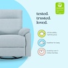 image:imageDavinci Suzy Recliner Glider w 360 Swivel Manual Cozy Cream Boucle  GREENGUARD Gold amp CertiPURUS Certified  Ultra Cozy Recliner Chair for Nursery amp Living Room  Manual ReclinerHeathered Blue