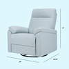 image:imageDavinci Suzy Recliner Glider w 360 Swivel Manual Cozy Cream Boucle  GREENGUARD Gold amp CertiPURUS Certified  Ultra Cozy Recliner Chair for Nursery amp Living Room  Manual ReclinerHeathered Blue