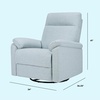 image:imageDavinci Suzy Recliner Glider w 360 Swivel Manual Cozy Cream Boucle  GREENGUARD Gold amp CertiPURUS Certified  Ultra Cozy Recliner Chair for Nursery amp Living Room  Manual ReclinerHeathered Blue