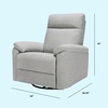 image:imageDavinci Suzy Recliner Glider w 360 Swivel Manual Pine Green  GREENGUARD Gold amp CertiPURUS Certified  Ultra Cozy Recliner Chair for Nursery amp Living Room  Manual ReclinerFrost Grey