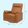 image:imageDavinci Suzy Recliner Glider w 360 Swivel Manual Pine Green  GREENGUARD Gold amp CertiPURUS Certified  Ultra Cozy Recliner Chair for Nursery amp Living Room  Manual ReclinerVegan Tan