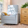 image:imageDavinci Suzy Recliner Glider w 360 Swivel Manual Cozy Cream Boucle  GREENGUARD Gold amp CertiPURUS Certified  Ultra Cozy Recliner Chair for Nursery amp Living Room  Manual ReclinerHeathered Blue