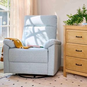 image:imageDavinci Suzy Recliner Glider w 360 Swivel Manual Pine Green  GREENGUARD Gold amp CertiPURUS Certified  Ultra Cozy Recliner Chair for Nursery amp Living Room  Manual ReclinerHeathered Blue