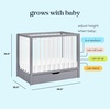image:imageCarters by DaVinci Colby 4in1 Convertible Mini Crib with Trundle Drawer in White Greenguard Gold Certified Undercrib StorageGray and White