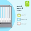 image:imageCarters by DaVinci Colby 4in1 Convertible Mini Crib with Trundle Drawer in White Greenguard Gold Certified Undercrib StorageGray and White