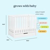 image:imageCarters by DaVinci Colby 4in1 Convertible Mini Crib with Trundle Drawer in White Greenguard Gold Certified Undercrib StorageWhite