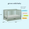 image:imageCarters by Davinci Colby 4in1 Convertible Crib with Trundle Drawer in Light Sage Greenguard Gold Certified Undercrib Storage
