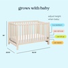 image:imageCarters by Davinci Colby LowProfile 4in1 Baby Crib Walnut  GREENGUARD Certified Crib Convertible to Toddler Bed Daybed amp FullSize Bed 4 Adjustable Mattress Heights Easy to AssembleWashed Natural