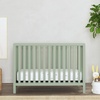 image:imageCarters by Davinci Colby LowProfile 4in1 Baby Crib Walnut  GREENGUARD Certified Crib Convertible to Toddler Bed Daybed amp FullSize Bed 4 Adjustable Mattress Heights Easy to AssembleLight Sage