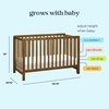 image:imageCarters by Davinci Colby LowProfile 4in1 Baby Crib Walnut  GREENGUARD Certified Crib Convertible to Toddler Bed Daybed amp FullSize Bed 4 Adjustable Mattress Heights Easy to AssembleWalnut