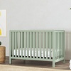 image:imageCarters by Davinci Colby LowProfile 4in1 Baby Crib Walnut  GREENGUARD Certified Crib Convertible to Toddler Bed Daybed amp FullSize Bed 4 Adjustable Mattress Heights Easy to AssembleLight Sage