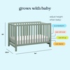 image:imageCarters by Davinci Colby LowProfile 4in1 Baby Crib Walnut  GREENGUARD Certified Crib Convertible to Toddler Bed Daybed amp FullSize Bed 4 Adjustable Mattress Heights Easy to AssembleLight Sage