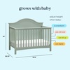 image:imageCarters by Davinci Nolan 4in1 Convertible Crib in Light Sage Greenguard Gold CertifiedLight Sage