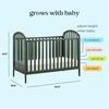 image:imageDavinci Beau 3in1 Convertible Baby Crib Forest Green  GREENGUARD Certified Converts to Toddler Bed amp Daybed 4 Adjustable Mattress Heights Toddler Conversion Kit Sold SeparatelyForest Green