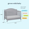 image:imageDavinci Charlie 4in1 Convertible Baby Crib  GREENGUARD Gold Certified Convertible Crib to Toddler Bed Daybed FullSize Wooden Bed and Durable  4 Adjustable Mattress Heights  GreyGrey