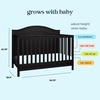 image:imageDavinci Charlie 4in1 Convertible Baby Crib  GREENGUARD Gold Certified Convertible Crib to Toddler Bed Daybed FullSize Wooden Bed and Durable  4 Adjustable Mattress Heights  GreyEbony