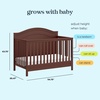 image:imageDavinci Charlie 4in1 Convertible Baby Crib  GREENGUARD Gold Certified Convertible Crib to Toddler Bed Daybed FullSize Wooden Bed and Durable  4 Adjustable Mattress Heights  GreyCrimson