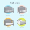 image:imageDavinci Charlie 4in1 Convertible Baby Crib  GREENGUARD Gold Certified Convertible Crib to Toddler Bed Daybed FullSize Wooden Bed and Durable  4 Adjustable Mattress Heights  GreyGrey