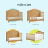 image:imageDavinci Charlie 4in1 Convertible Crib GREENGUARD Certified Honey  Converts to Toddler Bed Daybed FullSize Bed 4 Adjustable Mattress Heights Conversion Kits Sold Separately Easy AssemblyHoney