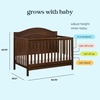 image:imageDavinci Charlie 4in1 Convertible Crib GREENGUARD Certified Honey  Converts to Toddler Bed Daybed FullSize Bed 4 Adjustable Mattress Heights Conversion Kits Sold Separately Easy AssemblyEspresso