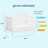 image:imageDavinci Charlie 4in1 Convertible Crib GREENGUARD Certified Honey  Converts to Toddler Bed Daybed FullSize Bed 4 Adjustable Mattress Heights Conversion Kits Sold Separately Easy AssemblyWhite