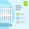 image:imageDavinci Dylan 3in1 Convertible Portable Mini Crib Espresso  GREENGUARD Gold Certified  Folding Baby Crib With Wheels 4 Adjustable Mattress Heights Conversion Kit Sold SeparatelyWhite