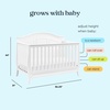 image:imageDavinci Emmett 4in1 Convertible Crib  GREENGUARD Gold Certified  Converts from Baby Crib to Toddler Bed Daybed and FullSize Bed Effortlessly  4 Adjustable Heights  Wooden White Crib  Wooden Crib Convertible to Toddler Bed Daybed amp Full Bed  4 Adjustable Mattress Positions  Conversion Kits Sold SeparatelyWhite