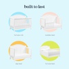 image:imageDavinci Emmett 4in1 Convertible Crib  GREENGUARD Gold Certified  Converts from Baby Crib to Toddler Bed Daybed and FullSize Bed Effortlessly  4 Adjustable Heights  Wooden White Crib  Wooden Crib Convertible to Toddler Bed Daybed amp Full Bed  4 Adjustable Mattress Positions  Conversion Kits Sold SeparatelyWhite