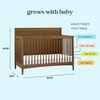 image:imageDavinci Frem 4in1 Convertible Baby Crib GREENGUARD Certified Walnut  Converts to Toddler Bed amp Daybed amp FullSize Bed  4 Adjustable Mattress Heights  Conversion Kit Sold Separately