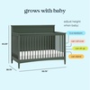 image:imageDavinci Frem 4in1 Convertible Crib GREENGUARD Certified Forest Green  Converts to Toddler Bed Daybed amp FullSize Bed  4 Adjustable Mattress Heights  Conversion Kits Sold Separately