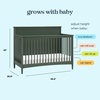 image:imageDavinci Frem 4in1 Convertible Crib GREENGUARD Certified Forest Green  Converts to Toddler Bed Daybed amp FullSize Bed  4 Adjustable Mattress Heights  Conversion Kits Sold Separately