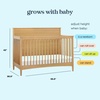 image:imageDavinci Frem 4in1 Convertible Crib GREENGUARD Certified Honey  Converts to Toddler Bed Daybed amp FullSize Bed  4 Adjustable Mattress Heights  Conversion Kits Sold Separately