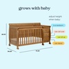 image:imageDavinci Kalani 4in1 Convertible Crib amp Changer Combo Gray  GREENGUARD Gold Certified Converts to Toddler Bed Daybed amp FullSize Bed 4 Adjustable Mattress Heights Easy to AssembleChestnut