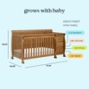 image:imageDavinci Kalani 4in1 Convertible Crib amp Changer Combo Gray  GREENGUARD Gold Certified Converts to Toddler Bed Daybed amp FullSize Bed 4 Adjustable Mattress Heights Easy to AssembleChestnut