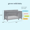 image:imageDavinci Kalani 4in1 Convertible Crib amp Changer Combo Gray  GREENGUARD Gold Certified Converts to Toddler Bed Daybed amp FullSize Bed 4 Adjustable Mattress Heights Easy to AssembleGrey