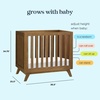image:imageDavinci Otto 3in1 Convertible Mini Baby Crib w 4 Mattress  Honey  GREENGUARD Gold Certified Mini Crib Convertible to Toddler Bed amp Daybed  Easy to Assemble  4 Adjustable Mattress HeightsWalnut