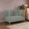 image:imageDavinci Sammy Scallop 4in1 Convertible Baby Crib Powder Blue  GREENGUARD Gold Certified Converts to Toddler Bed amp Daybed amp FullSize Bed 4 Adjustable Mattress Heights  Easy to AssembleLight Sage
