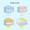 image:imageDavinci Sammy Scallop 4in1 Convertible Baby Crib Powder Blue  GREENGUARD Gold Certified Converts to Toddler Bed amp Daybed amp FullSize Bed 4 Adjustable Mattress Heights  Easy to AssemblePowder Blue