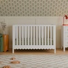 image:imageDavinci Sammy Scallop 4in1 Convertible Baby Crib Powder Blue  GREENGUARD Gold Certified Converts to Toddler Bed amp Daybed amp FullSize Bed 4 Adjustable Mattress Heights  Easy to AssembleWhite