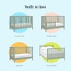 image:imageDavinci Sammy Scallop 4in1 Convertible Baby Crib Powder Blue  GREENGUARD Gold Certified Converts to Toddler Bed amp Daybed amp FullSize Bed 4 Adjustable Mattress Heights  Easy to AssembleLight Sage