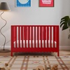 image:imageDavinci Sammy Scallop 4in1 Convertible Baby Crib Powder Blue  GREENGUARD Gold Certified Converts to Toddler Bed amp Daybed amp FullSize Bed 4 Adjustable Mattress Heights  Easy to AssembleStrawberry Red
