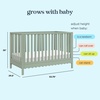 image:imageDavinci Sammy Scallop 4in1 Convertible Baby Crib Powder Blue  GREENGUARD Gold Certified Converts to Toddler Bed amp Daybed amp FullSize Bed 4 Adjustable Mattress Heights  Easy to AssembleLight Sage