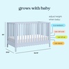 image:imageDavinci Sammy Scallop 4in1 Convertible Baby Crib Powder Blue  GREENGUARD Gold Certified Converts to Toddler Bed amp Daybed amp FullSize Bed 4 Adjustable Mattress Heights  Easy to AssemblePowder Blue