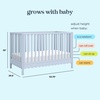 image:imageDavinci Sammy Scallop 4in1 Convertible Baby Crib Powder Blue  GREENGUARD Gold Certified Converts to Toddler Bed amp Daybed amp FullSize Bed 4 Adjustable Mattress Heights  Easy to AssemblePowder Blue