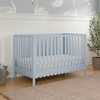 image:imageDavinci Sammy Scallop 4in1 Convertible Baby Crib Powder Blue  GREENGUARD Gold Certified Converts to Toddler Bed amp Daybed amp FullSize Bed 4 Adjustable Mattress Heights  Easy to AssemblePowder Blue