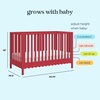 image:imageDavinci Sammy Scallop 4in1 Convertible Baby Crib Powder Blue  GREENGUARD Gold Certified Converts to Toddler Bed amp Daybed amp FullSize Bed 4 Adjustable Mattress Heights  Easy to AssembleStrawberry
